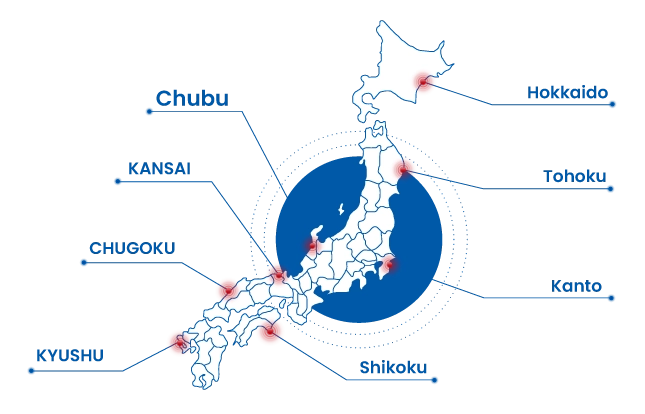 Japan auction location map